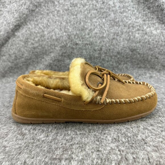 ✅Mens 8 Vermont Country Store Moccasin Slippers Australian Shearling Lined 72410 - Picture 7 of 13